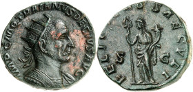 EMPIRE ROMAIN - ROMAN
Trajan Dèce (249-251). Double sesterce 249-251, Rome.
Av. IMP C M Q TRAIANVS DECIVS AVG. Buste radié à droite, drapé et cuirassé...