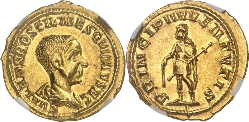 EMPIRE ROMAIN - ROMAN
Hostilien (251). Aureus ND (251), Rome.
Av. C VALENS HOSTI...