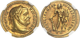 EMPIRE ROMAIN - ROMAN
Constance Ier Chlore (293-306). Aureus ND (c.295-305), Trèves.
Av. CONSTAN - TIVS NOB C. Buste lauré à droite. 
Rv. HERCVLI CONS...