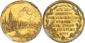 ALLEMAGNE - GERMANY
Francfort (ville libre de). Ducat, contribution de l’Église et des citoyens pour l’Armée française 1796, Francfort-sur-le-Main.
Av...