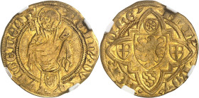 ALLEMAGNE - GERMANY
Juliers et Gueldre (duchés de), Renaud IV (1402-1423). Florin d’or ND (1422), Bergheim.
Av. REIN’. DVX. I - VL GEL EOR’. Saint Pie...