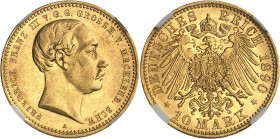 ALLEMAGNE - GERMANY
Mecklenbourg-Schwerin, Frédéric François III (1883-1897). 10 mark 1890, A, Berlin.
Av. FRIEDRICH FRANZ III V. G. G. GROSH. V. MECK...