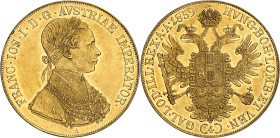 AUTRICHE - AUSTRIA
François-Joseph Ier (1848-1916). 4 ducats 1859, A, Vienne.
Av. FRANC. IOS. I. D. G. AVSTRIAE IMPERATOR. Buste à droite, la tête lau...
