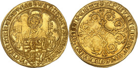 BELGIQUE - BELGIUM
Brabant (duché de), Jeanne et Wenceslas (1355-1383). Pieter d’Or ND, Louvain.
Av. + WENCESLAVSx Zx IOHANAx - xDEIx GRAx BRABx DVCES...