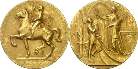 BELGIQUE - BELGIUM
Albert Ier (1909-1934). Médaille d’Or, Exposition universelle de Bruxelles de 1910, par G. Devreese 1910, Bruxelles.
Av. ROYAUME DE...