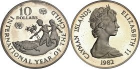 CAÏMANS (Îles) - CAYMAN (ISLANDS)
Élisabeth II (1952-2022). Piéfort de 10 dollars, Année internationale de l’enfant de 1979 (IYC) 1982, Londres.
Av. I...