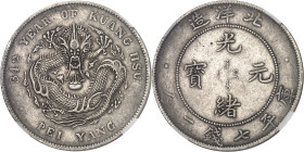 CHINE - CHINA
Empire de Chine, Guangxu (Kwang Hsu) (1875-1908), province de Zhili (Chihli). Dollar An 34 (1908), Tientsin.
Av. 34th YEAR OF KUANG HSÜ....