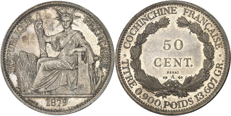 COCHINCHINE - COCHINCHINA
IIIe République (1870-1940). Essai de 50 cent(ièmes), ...