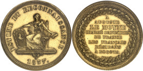 COLOMBIE - COLOMBIA
République. Médaille d’Or, estime et reconnaissance à Auguste Le Moyne par les Français de Bogota, par A. P. Lefèvre 1837.
Av. EST...