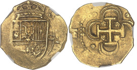 ESPAGNE - SPAIN
Philippe III (1598-1621). 2 escudos ND, Séville ?
Av. P[HILIPPVS: II: DEI GRATIA]. Écu couronné et accosté de (atelier) / (essayeur) e...