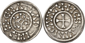 FRANCE / CAROLINGIENS - FRANCE / CAROLINGIAN
Charles II le Chauve (840-877). Denier ND, Lisieux.
Av. (à 9 h) + GRATIA D-I REX. Monogramme de KAROLVS. ...