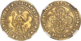 FRANCE / CAPÉTIENS - FRANCE / ROYAL
Philippe IV, dit Philippe le Bel (1285-1314). Denier d’or à la masse, ou masse d’or, 1ère émission ND (1296-1310)....