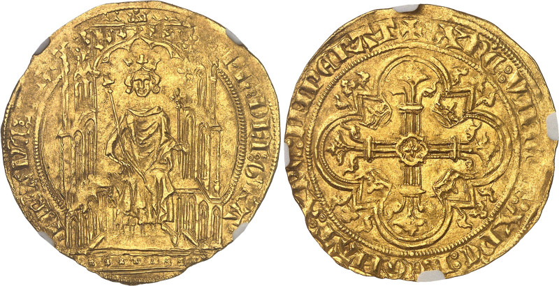 FRANCE / CAPÉTIENS - FRANCE / ROYAL
Philippe VI (1328-1350). Double d’or, 1ère é...
