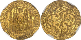 FRANCE / CAPÉTIENS - FRANCE / ROYAL
Philippe VI (1328-1350). Chaise d’or ND (1346).
Av. + PHILIPPVS: DEI: GRACIA: FRANCORVM: REX. Le Roi assis dans un...