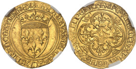FRANCE / CAPÉTIENS - FRANCE / ROYAL
Charles VI (1380-1422). Écu d’or à la couronne, 3e émission ND (1389-1394), Villeneuve-lès-Avignon.
Av. + KAROLVSx...