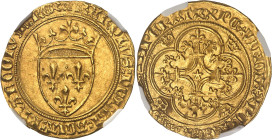 FRANCE / CAPÉTIENS - FRANCE / ROYAL
Charles VI (1380-1422). Écu d’or à la couronne, 4e émission ND (1394-1411), Montpellier.
Av. (différent) KAROLVSx ...