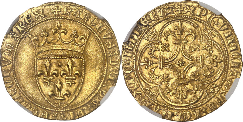 FRANCE / CAPÉTIENS - FRANCE / ROYAL
Charles VI (1380-1422). Écu d’or à la couron...