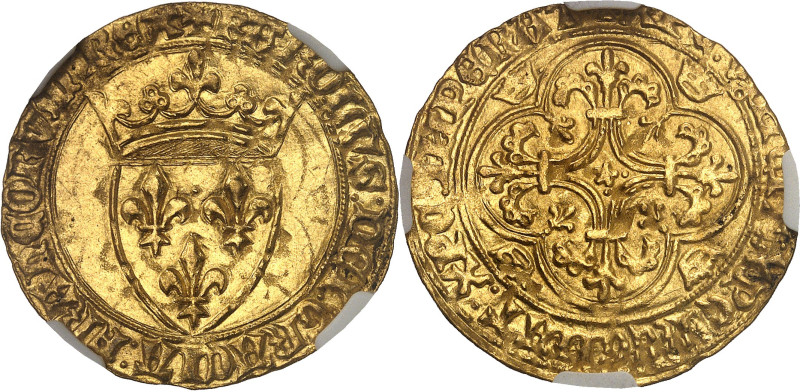 FRANCE / CAPÉTIENS - FRANCE / ROYAL
Charles VI (1380-1422). Écu d’or à la couron...