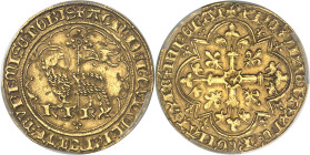 FRANCE / CAPÉTIENS - FRANCE / ROYAL
Charles VI (1380-1422). Agnel d’or, 2e émission ND (1417), Paris.
Av. + AGN: DEI: QVI TOLL: PECAT: MVDI: MISE: NOB...