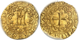 FRANCE / CAPÉTIENS - FRANCE / ROYAL
Charles VI (1380-1422). Génois d’Or, aux polylobes fleurdelisés ND, Gênes.
Av. + K: REX: FRANCORV: D: IANVE: (diff...