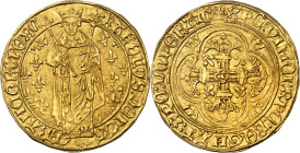 FRANCE / CAPÉTIENS - FRANCE / ROYAL
Charles VII (1422-1461). Royal d’or, 2e émission ND (1431), C, Chinon.
Av. (point) KAROLVS: DEI: GRA - FRANCORV RE...