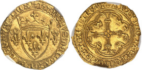 FRANCE / CAPÉTIENS - FRANCE / ROYAL
Charles VII (1422-1461). Écu d’or à la couronne 3e type, ou écu neuf, 6e émission ND (1450-1461), Toulouse.
Av. (c...
