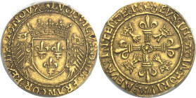 FRANCE / CAPÉTIENS - FRANCE / ROYAL
Louis XII (1498-1514). Écu d’or au porc-épic de Bretagne, 1er type ND (1507), N, Nantes.
Av. (différent) LVDOVICVS...