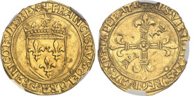 FRANCE / CAPÉTIENS - FRANCE / ROYAL
François Ier (1515-1547). Écu d'or 2e type, 3e émission ND (après 1519), Lyon.
Av. + FRANCISCVS (différent) DEI: G...