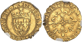 FRANCE / CAPÉTIENS - FRANCE / ROYAL
François Ier (1515-1547). Demi-écu d’or au soleil, 5e type, 3e émission ND (1535-1540), Bayonne.
Av. + (différent)...