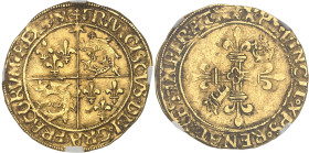 FRANCE / CAPÉTIENS - FRANCE / ROYAL
François Ier (1515-1547). Écu d’or au soleil du Dauphiné, 5e type, 3e émission ND (1528-1538), Grenoble.
Av. + FRA...