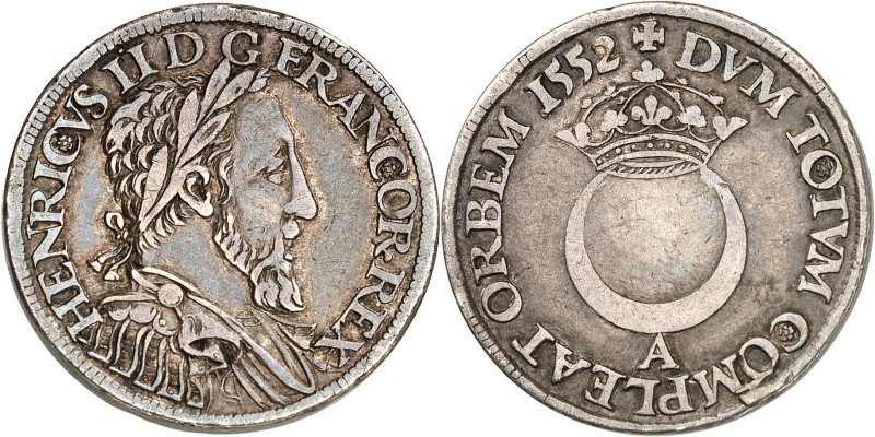 FRANCE / CAPÉTIENS - FRANCE / ROYAL
Henri II (1547-1559). Piéfort double du demi...