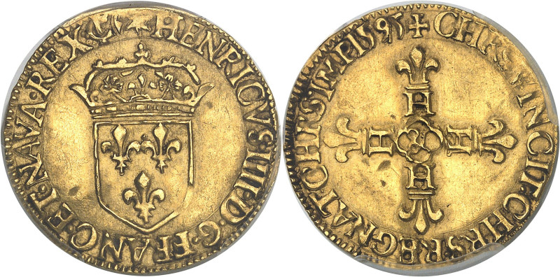 FRANCE / CAPÉTIENS - FRANCE / ROYAL
Henri IV (1589-1610). Écu d’or au soleil, 2e...