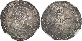 FRANCE / CAPÉTIENS - FRANCE / ROYAL
Louis XIII (1610-1643). Demi-franc, 13e type 1641, N, Montpellier.
Av. LVDOVICVS. XIII. D: G. FRAN. ET. NAVA. REX....