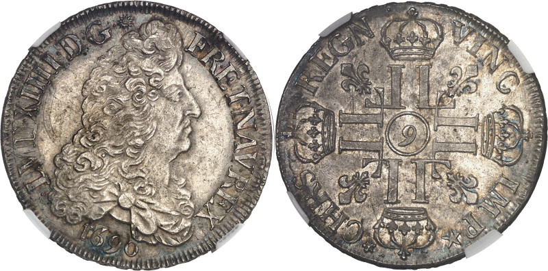 FRANCE / CAPÉTIENS - FRANCE / ROYAL
Louis XIV (1643-1715). Écu aux huit L, 1er t...