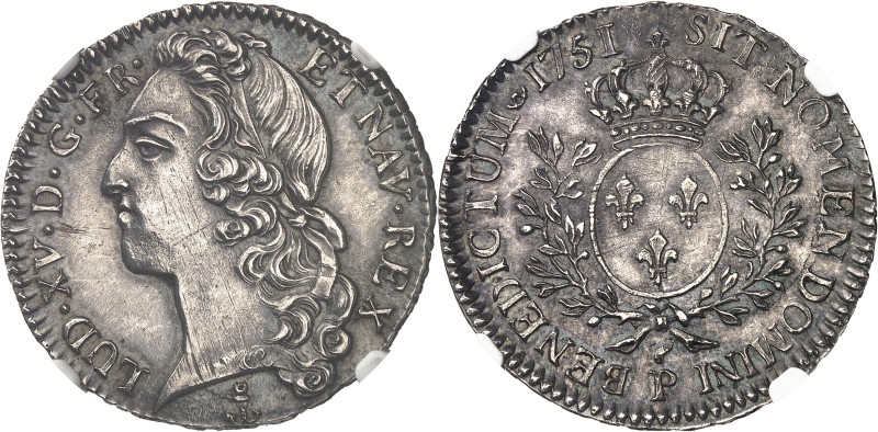 FRANCE / CAPÉTIENS - FRANCE / ROYAL
Louis XV (1715-1774). Demi-écu au bandeau 17...