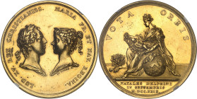 FRANCE / CAPÉTIENS - FRANCE / ROYAL
Louis XV (1715-1774). Médaille d’Or, naissance du dauphin le 4 septembre 1729, par J. Duvivier 1729, Paris.
Av. LU...