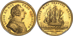 FRANCE / CAPÉTIENS - FRANCE / ROYAL
Louis XV (1715-1774). Médaille, création de la Chambre de Commerce et juridiction consulaire des marchands de Lill...
