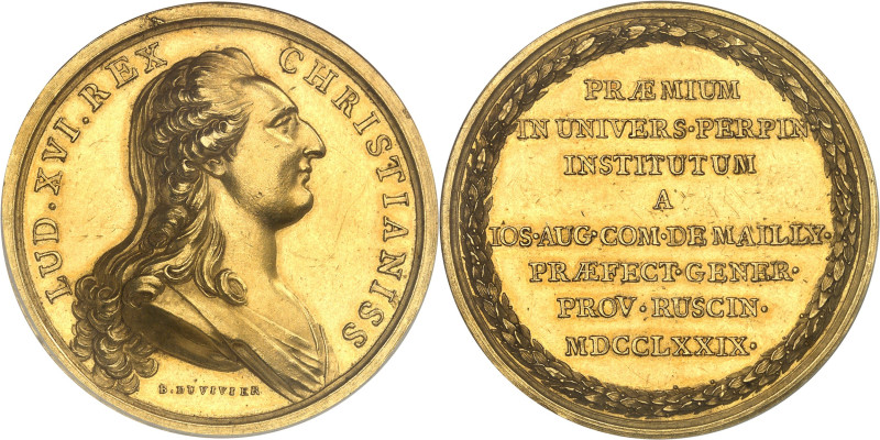 FRANCE / CAPÉTIENS - FRANCE / ROYAL
Louis XVI (1774-1792). Médaille d’Or, Prix d...