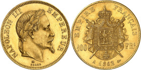 FRANCE
Second Empire / Napoléon III (1852-1870). 100 francs tête laurée 1862, A, Paris.
Av. NAPOLEON III EMPEREUR. Tête laurée à droite, au-dessous ...