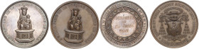FRANCE
Second Empire / Napoléon III (1852-1870). Paire de médailles en argent et cuivre, concours d’architecture pour l’église de Notre Dame de la tr...