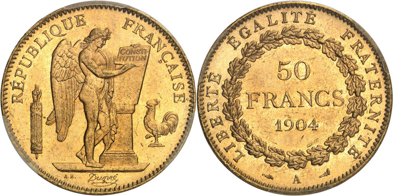 FRANCE
IIIe République (1870-1940). 50 francs Génie 1904, A, Paris.
Av. RÉPUBL...