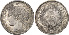 FRANCE
IIIe République (1870-1940). 2 francs Cérès 1895, A, Paris.
Av. RÉPUBLIQUE FRANÇAISE. Tête de la République à gauche en Cérès, sous une étoil...