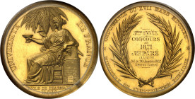FRANCE
IIIe République (1870-1940). Médaille d’Or, prix de l’École de pharmacie de Paris, concours de 1871, 3e année, d’après Farochon, Frappe spécia...