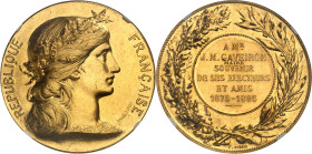 FRANCE
IIIe République (1870-1940). Médaille d’Or, à M. J. M. Gaveiron, maire de Contamine-sur-Arve (74), par Jean-Baptiste Daniel-Dupuis et H. Duboi...