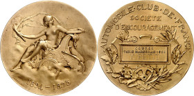 FRANCE
IIIe République (1870-1940). Médaille, Automobile Club de France, Course Paris-Marseille de 1896 (2e Grand Prix de l’A.C.F.), par J.-B. Daniel...