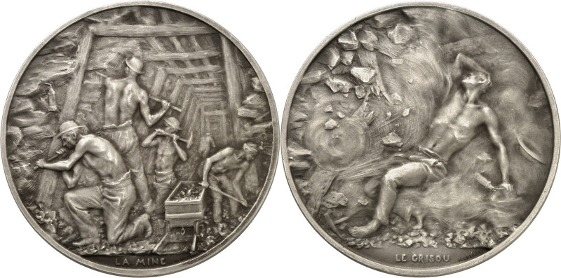 FRANCE
IIIe République (1870-1940). Médaille, les mineurs et le coup de grisou ...