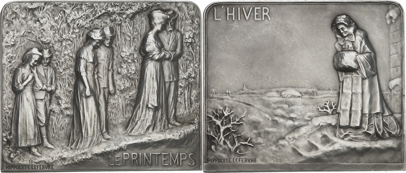 FRANCE
IIIe République (1870-1940). Médaille, Printemps et Hiver par Hippolyte ...