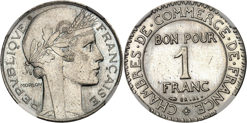 FRANCE
IIIe République (1870-1940). Épreuve hybride Morlon/Domard de 1 franc ND...