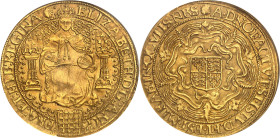 GRANDE-BRETAGNE - UNITED KINGDOM
Élisabeth Ire (1558-1603). Souverain, 6e émission ND (1584-1586), Londres.
Av. ELIZABETH: D’. G’. ANG’. - FRA'. ET....