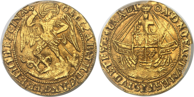 GRANDE-BRETAGNE - UNITED KINGDOM
Élisabeth Ire (1558-1603). Ange d’or, 6e émiss...